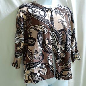 3 Button Sweater in Taupe, Brown, Beige Black PXL